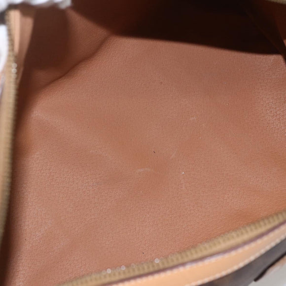 CELINE Macadam Canvas Boston Bag PVC Leather Brown Gold Auth 160506