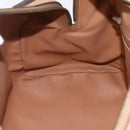 CELINE Macadam Canvas Boston Bag PVC Leather Brown Gold Auth 160506-19