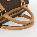 CELINE Macadam Canvas Boston Bag PVC Leather Brown Gold Auth 160506-7