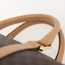 CELINE Macadam Canvas Boston Bag PVC Leather Brown Gold Auth 160506-8