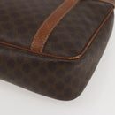 CELINE Macadam Canvas Tote Bag PVC Leather Brown Gold Auth 160508-10