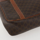 CELINE Macadam Canvas Tote Bag PVC Leather Brown Gold Auth 160508-11
