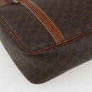 CELINE Macadam Canvas Tote Bag PVC Leather Brown Gold Auth 160508-13