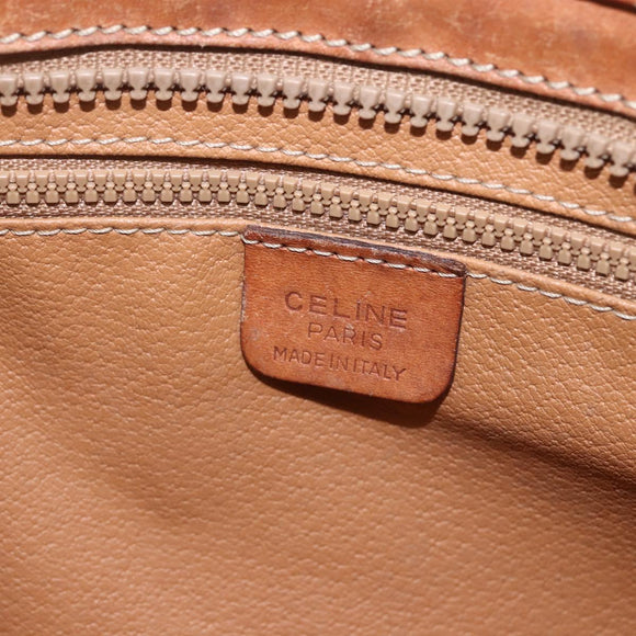 CELINE Macadam Canvas Tote Bag PVC Leather Brown Gold Auth 160508