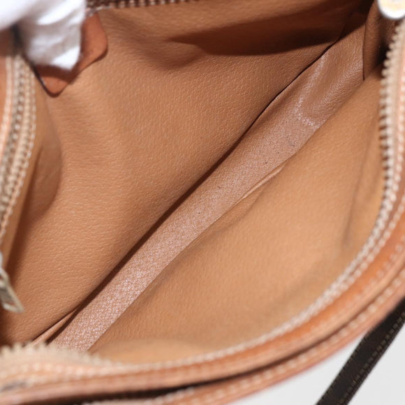 CELINE Macadam Canvas Tote Bag PVC Leather Brown Gold Auth 160508