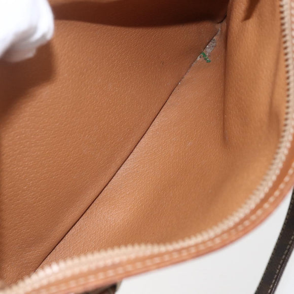 CELINE Macadam Canvas Tote Bag PVC Leather Brown Gold Auth 160508