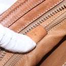 CELINE Macadam Canvas Tote Bag PVC Leather Brown Gold Auth 160508-22