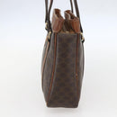 CELINE Macadam Canvas Tote Bag PVC Leather Brown Gold Auth 160508-5