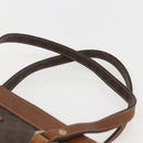 CELINE Macadam Canvas Tote Bag PVC Leather Brown Gold Auth 160508-8