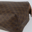 CELINE Macadam Canvas Clutch Bag PVC Leather Brown Gold Auth 160509-15