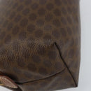 CELINE Macadam Canvas Clutch Bag PVC Leather Brown Gold Auth 160509-16