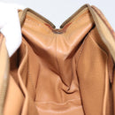 CELINE Macadam Canvas Clutch Bag PVC Leather Brown Gold Auth 160509-18