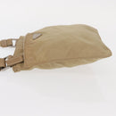 PRADA Shoulder Bag Nylon Beige Silver Auth 160510-4