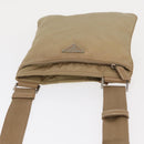 PRADA Shoulder Bag Nylon Beige Silver Auth 160510-6