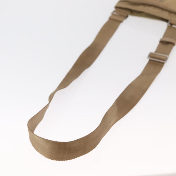PRADA Shoulder Bag Nylon Beige Silver Auth 160510