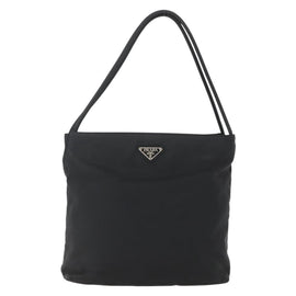 PRADA Tote Bag Nylon Black Silver Auth 160511 - 0