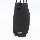 PRADA Tote Bag Nylon Black Silver Auth 160513-4