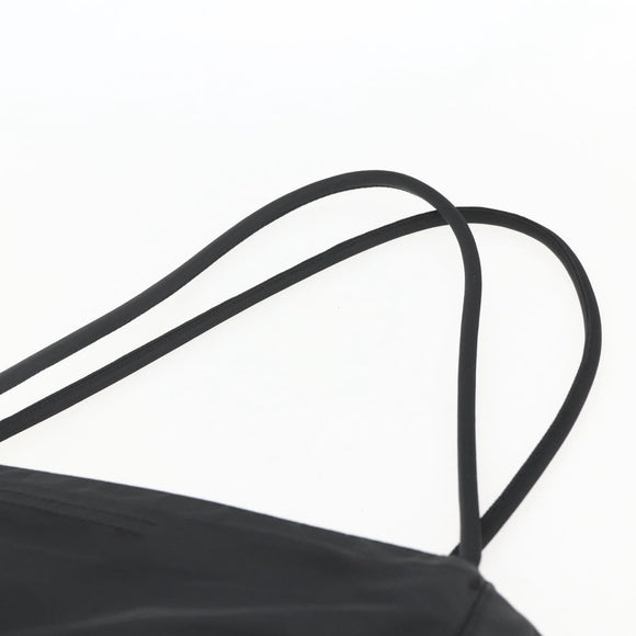 PRADA Tote Bag Nylon Black Silver Auth 160513