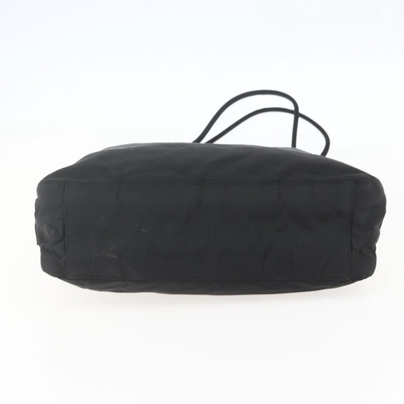 PRADA Tote Bag Nylon Black Silver Auth 160513