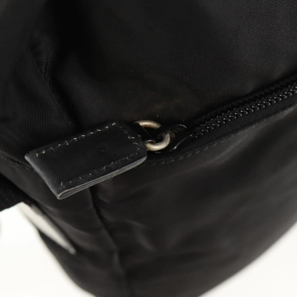 PRADA Shoulder Bag Nylon Black Silver Auth 160516