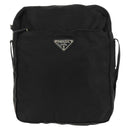 PRADA Shoulder Bag Nylon Black Silver Auth 160516-13