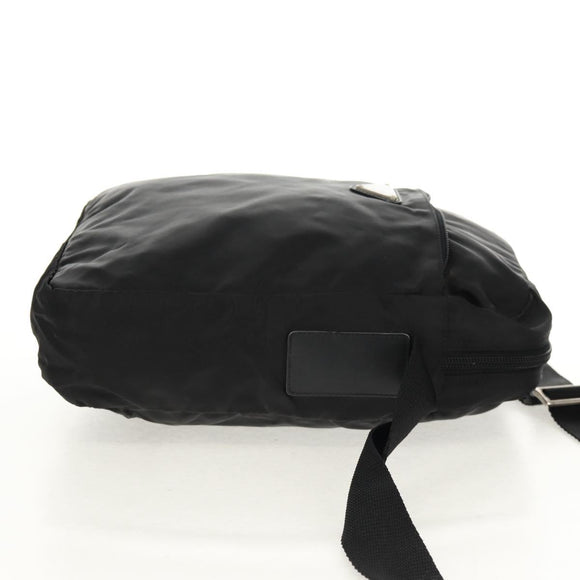 PRADA Shoulder Bag Nylon Black Silver Auth 160516
