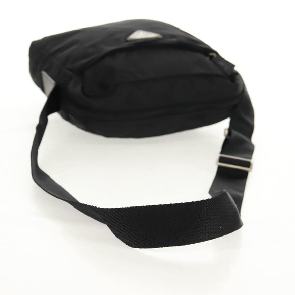 PRADA Shoulder Bag Nylon Black Silver Auth 160516