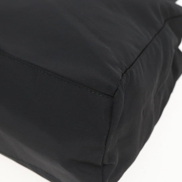 PRADA Hand Bag Nylon Black Gold Auth 160517