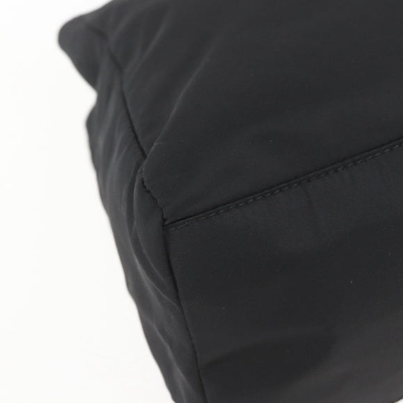 PRADA Hand Bag Nylon Black Gold Auth 160517