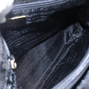 PRADA Hand Bag Nylon Black Gold Auth 160517-11