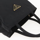 PRADA Hand Bag Nylon Black Gold Auth 160517-6