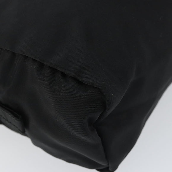 PRADA Pouch Nylon Black Silver Auth 160519