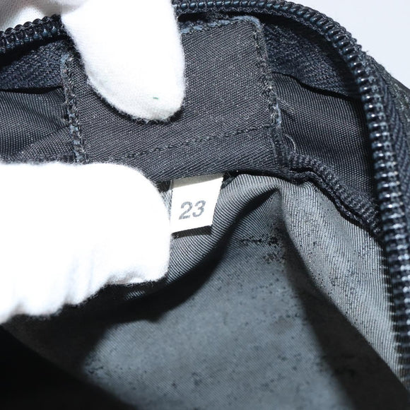 PRADA Pouch Nylon Black Silver Auth 160519