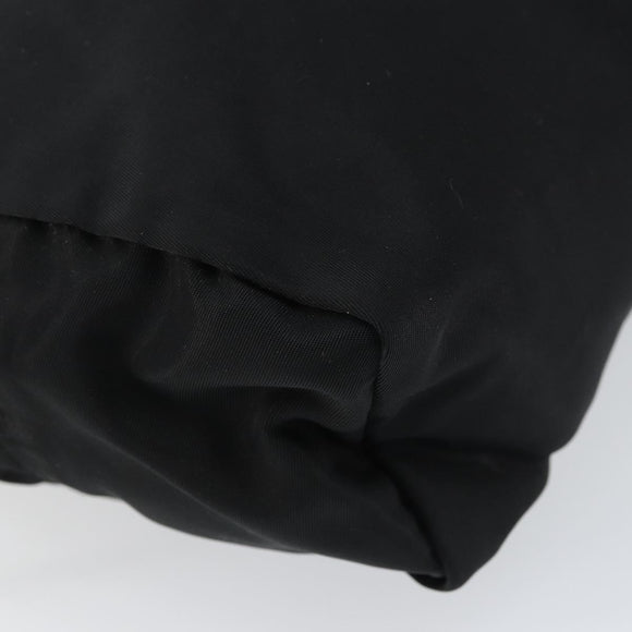 PRADA Pouch Nylon Black Silver Auth 160519