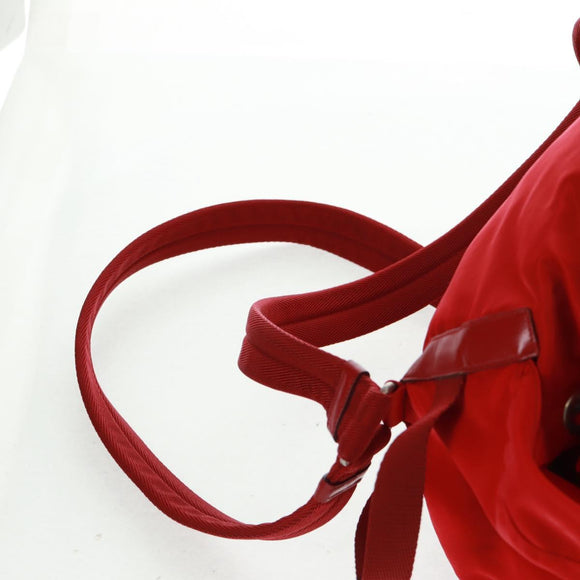 PRADA Backpack Nylon Red Silver Auth 160522