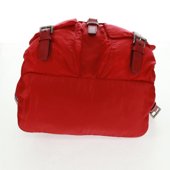 PRADA Backpack Nylon Red Silver Auth 160522