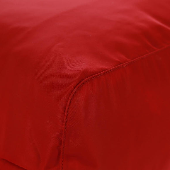 PRADA Backpack Nylon Red Silver Auth 160522