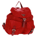 PRADA Backpack Nylon Red Silver Auth 160522-1