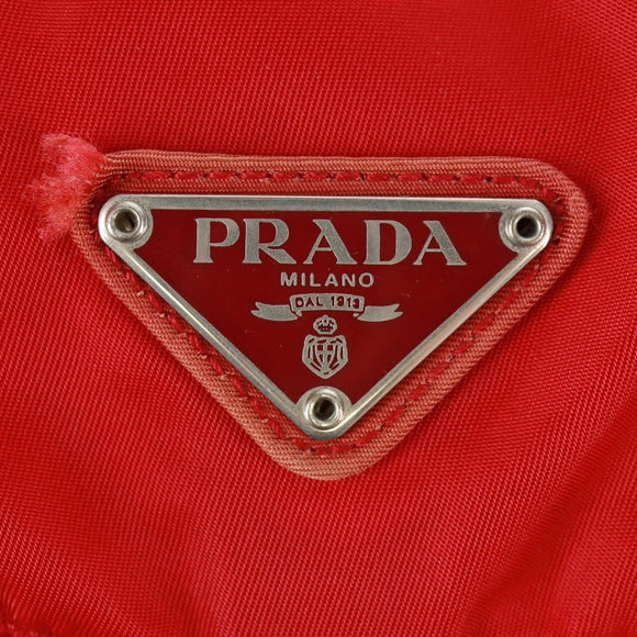 PRADA Backpack Nylon Red Silver Auth 160522