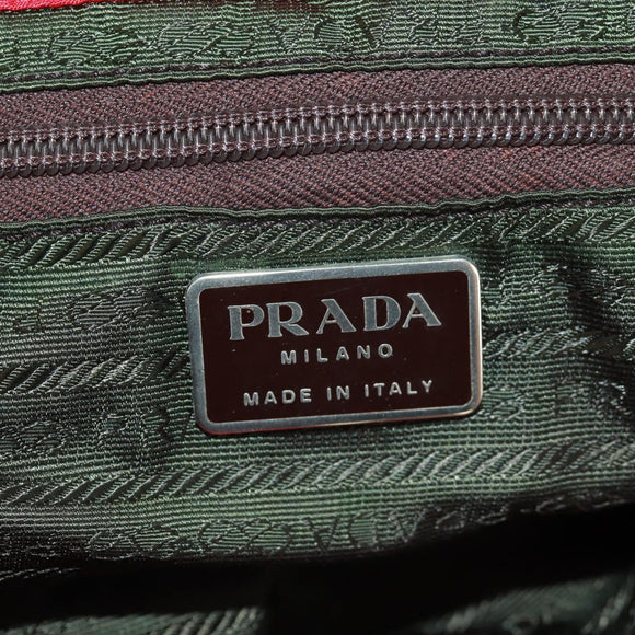 PRADA Backpack Nylon Red Silver Auth 160522