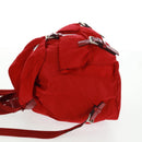 PRADA Backpack Nylon Red Silver Auth 160522-4