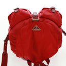 PRADA Backpack Nylon Red Silver Auth 160522-6