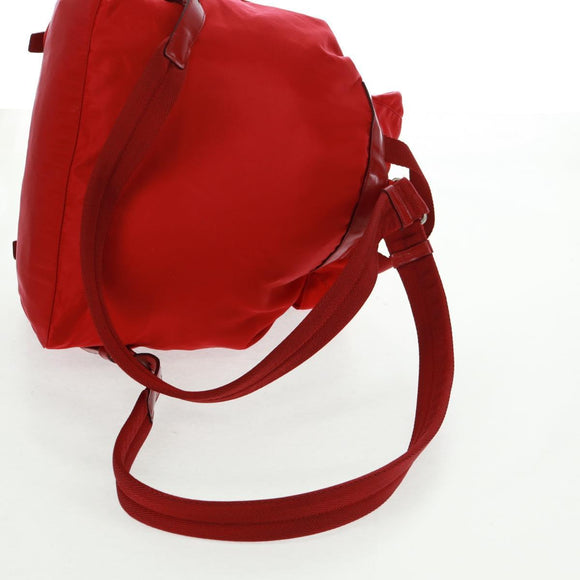 PRADA Backpack Nylon Red Silver Auth 160522
