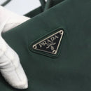 PRADA Hand Bag Nylon Khaki Silver Auth 160524-10