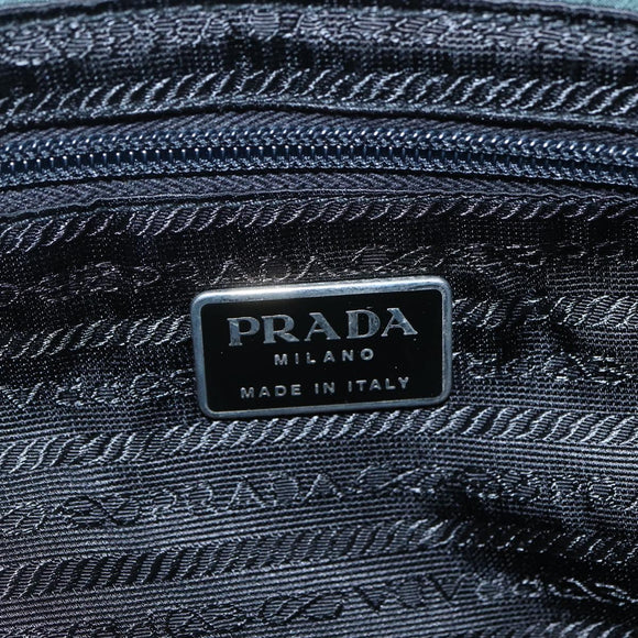PRADA Hand Bag Nylon Khaki Silver Auth 160524