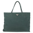 PRADA Hand Bag Nylon Khaki Silver Auth 160524-13