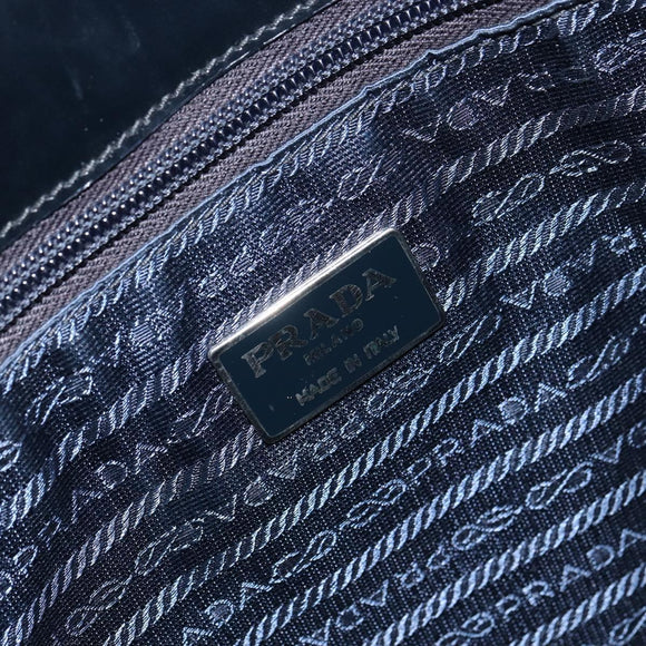 PRADA Handtasche Emaille Schwarz Silber Original 160525