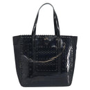 PRADA Hand Bag Enamel Black Silver Auth 160525-13