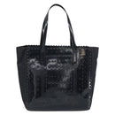 PRADA Hand Bag Enamel Black Silver Auth 160525-2