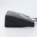 PRADA Hand Bag Enamel Black Silver Auth 160525-3